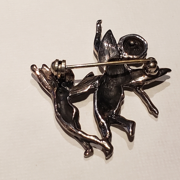 Sterling Angels Cherub pair Pin Brooch - Picture 4 of 10